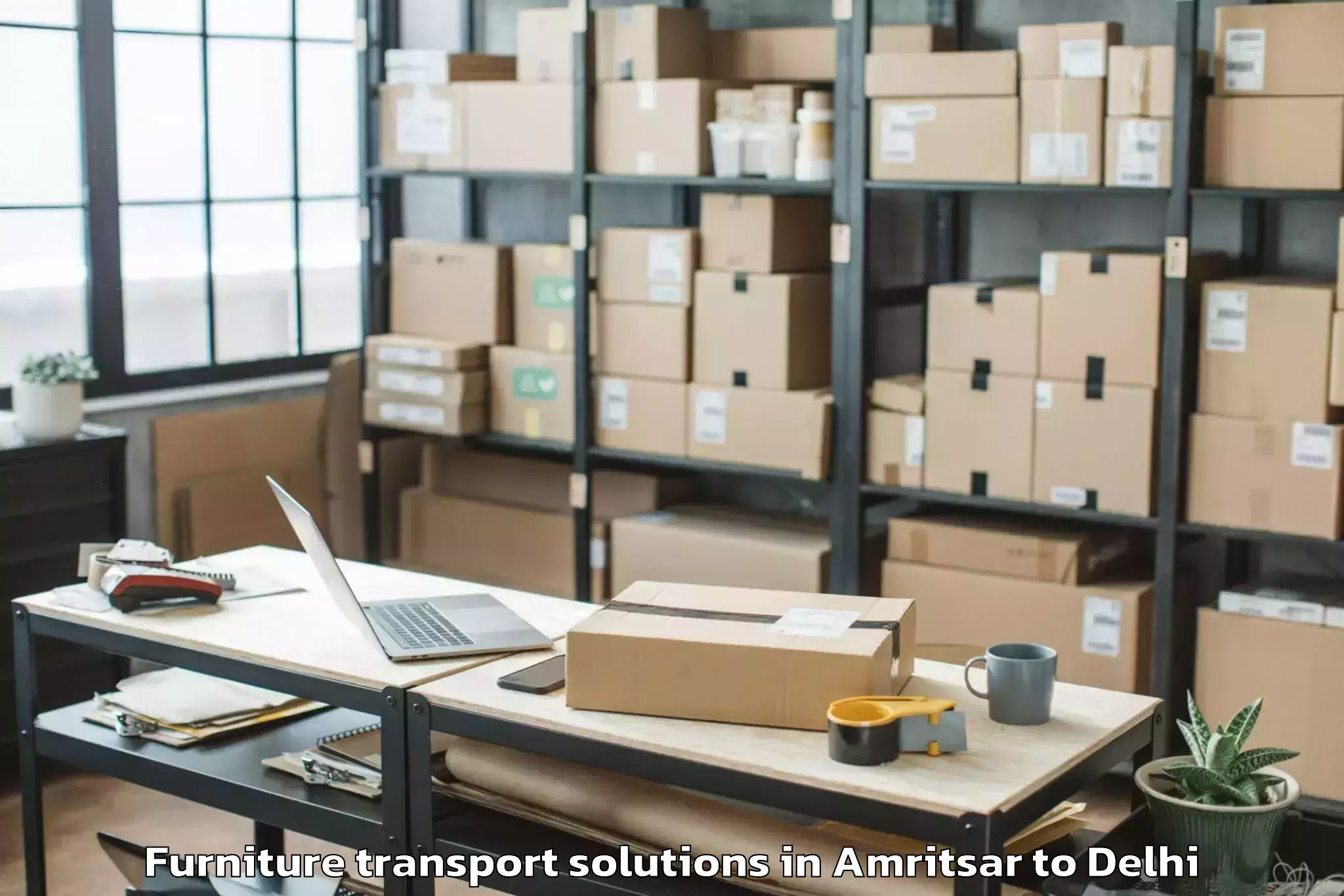 Book Amritsar to Saraswati Vihar Furniture Transport Solutions